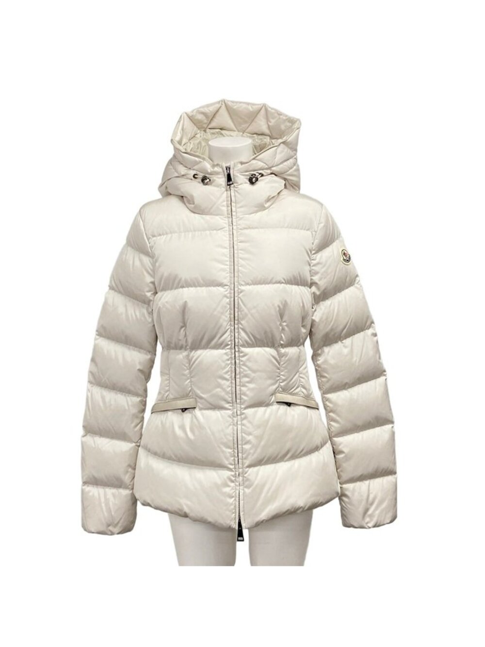 Moncler Down Jacket XS Avoce Ivory Long Sleeve Zip